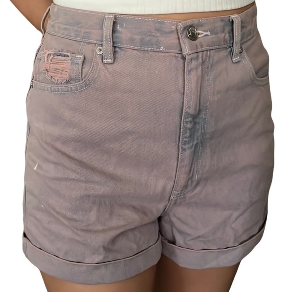 American Eagle Pink Faded Denim Shorts - Picture 3 of 4